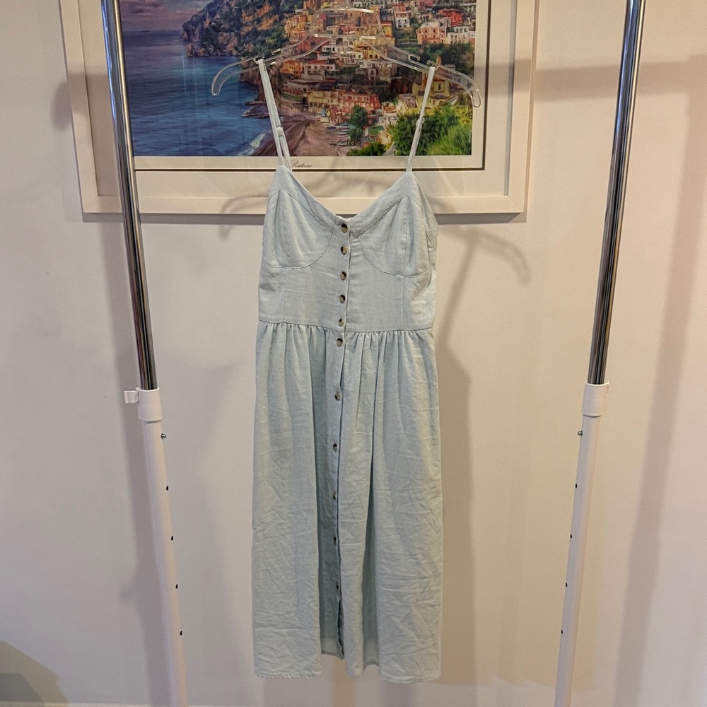 ROLLA'S Light Blue Midi Dress with Buttons
